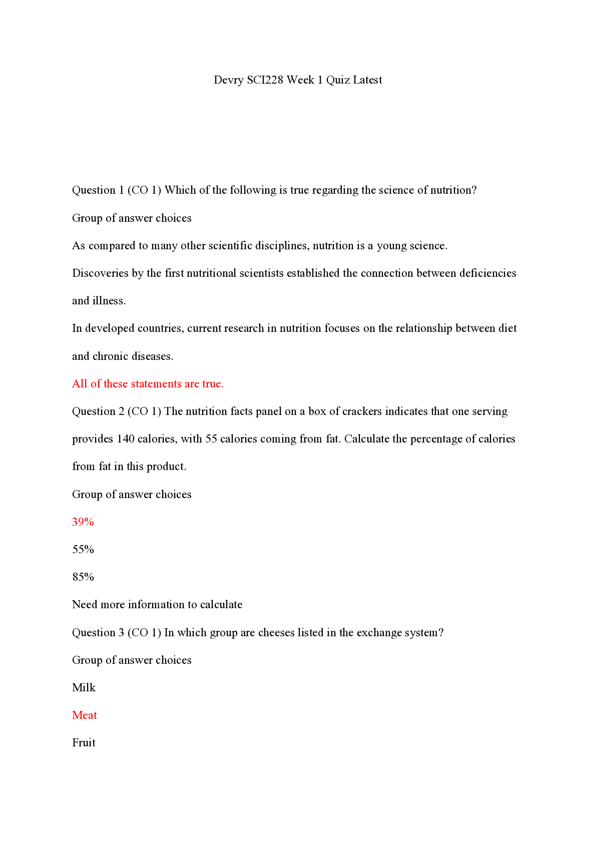 Preview image of Devry SCI228 Week 1 Quiz (New)/Devry SCI228 Week 1 Quiz (New) document